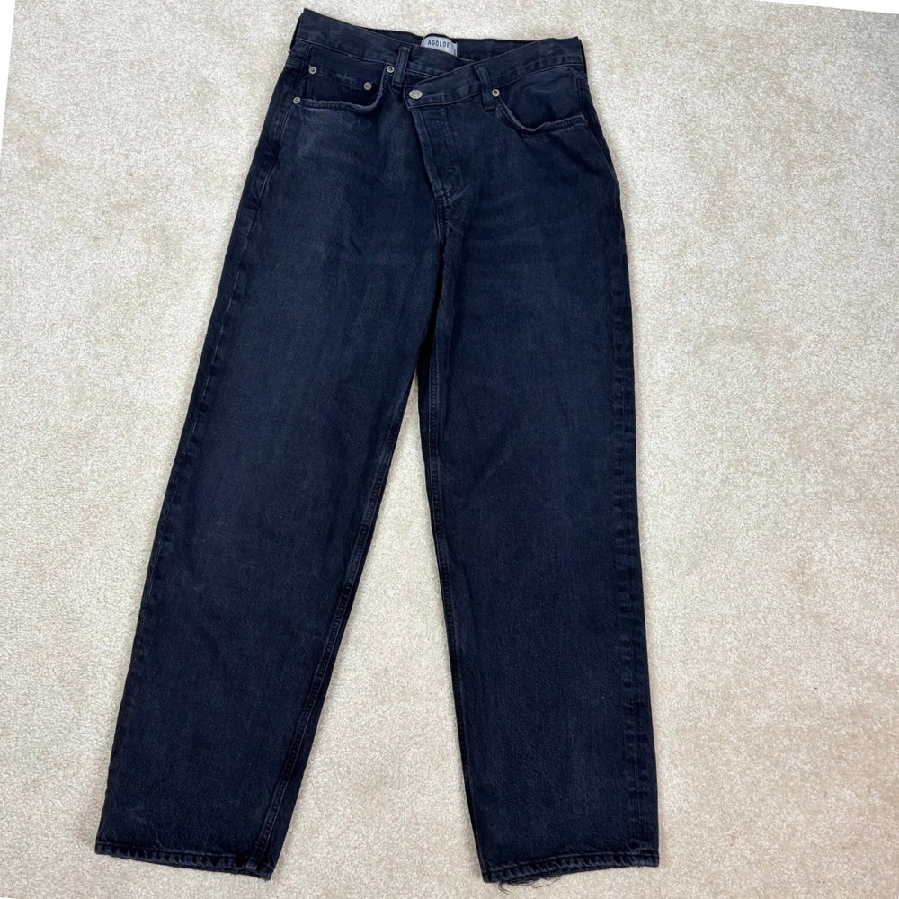 AGOLDE Criss Cross Upsize Jeans Faded Black Organic Cotton A097C-1157 Size 27